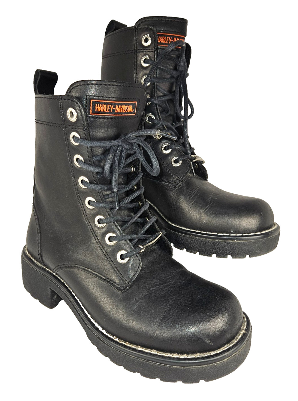 Harley-Davidson Liberator FG 6 Tie Leather Boots Women's 8.5 Black Y2K Vintage